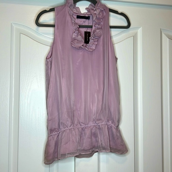 The Limited Tops - NWT - Forenza - Blouse Women Small Pink Ruffle V-Neck Sleeveless Casual